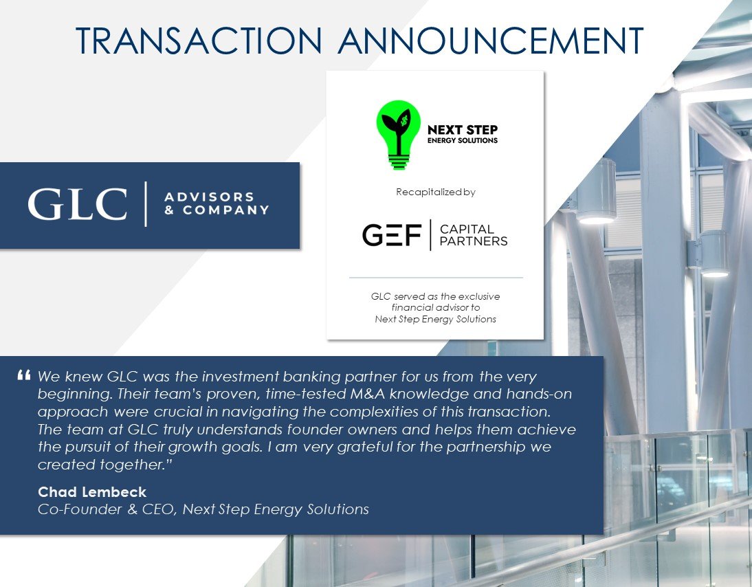 Financial Advisor to Next Step Energy Solutions